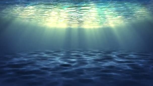 Rays Sunlight Shining Penetrating Deep Clear Blue Water Causing Beautiful — Stock Video