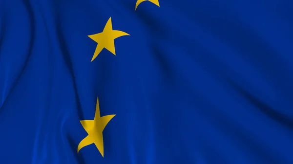 3d renderização de uma bandeira europeia. A bandeira se desenvolve suavemente ao vento — Fotografia de Stock