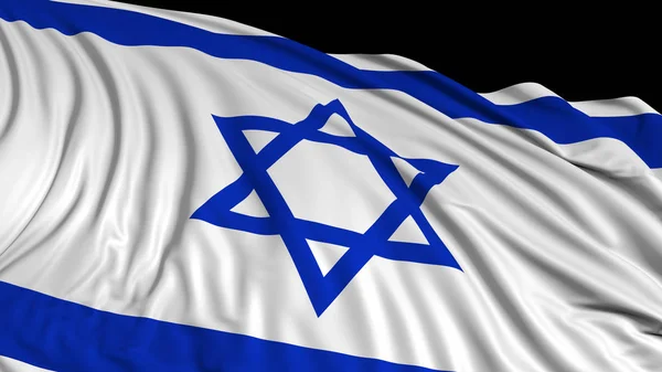 3d rendering of a israeli flag. The flag develops smoothly in the wind — Stock Photo, Image