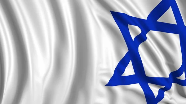 3d rendering of a israeli flag. The flag develops smoothly in the wind — Stock Photo, Image