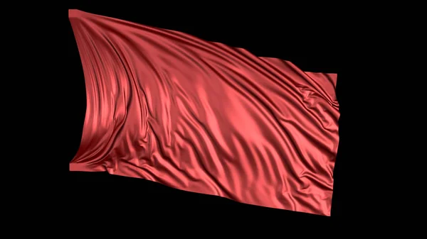 Rendering 3D di seta rossa. Il tessuto si sviluppa senza intoppi nel vento — Foto Stock