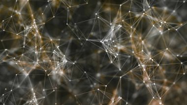 ışık noktaları ile Plexus, puan ve ışık ışınları soyut formları 3D render