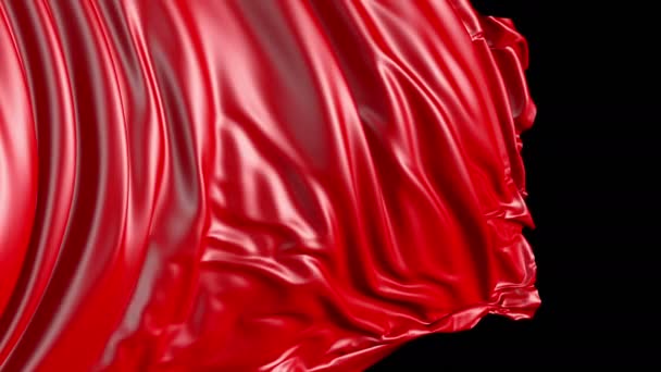 Tissu Rouge Mouvement Tissu Développe Douceur Dans Vent Des Vagues — Video