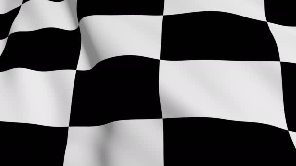 Sjekket Flagget Bevegelse Stoffet Utvikler Seg Smidig Vinden Vindbølger Spredte – stockvideo