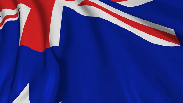 3d rendu d'un drapeau australien. Le drapeau se développe en douceur dans le vent — Photo
