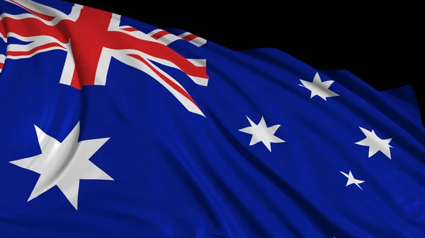 3D representación de una bandera australiana. La bandera se desarrolla suavemente en el viento — Foto de Stock