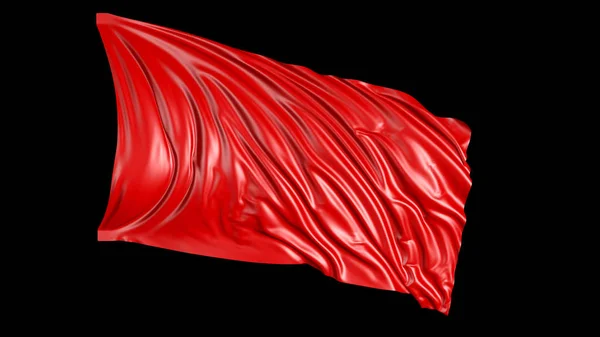 3D rendering of red fabric. The fabric develops smoothly in the wind — Stock Photo, Image