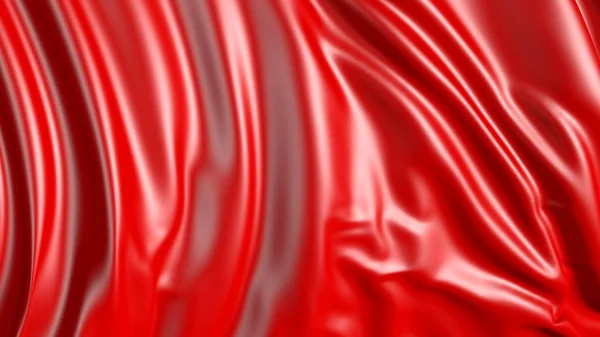 Rendering 3D di tessuto rosso. Il tessuto si sviluppa senza intoppi nel vento — Foto Stock