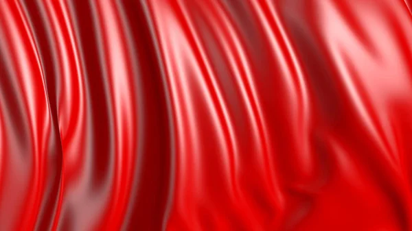 Rendering 3D di tessuto rosso. Il tessuto si sviluppa senza intoppi nel vento — Foto Stock