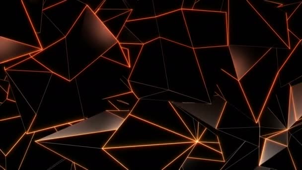 Résumé Lumineux Fond Triangles Polygonaux Lumineux Avec Nombreuses Surfaces Idéal — Video