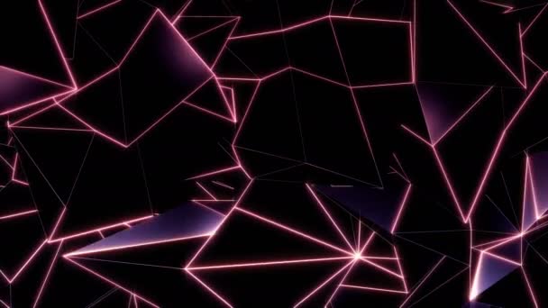 Abstract Bright Polygonal Triangles Background Many Surfaces Ideal Any Video — Stock Video