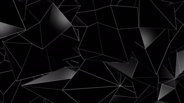 Résumé Lumineux Fond Triangles Polygonaux Lumineux Avec Nombreuses Surfaces Idéal — Video