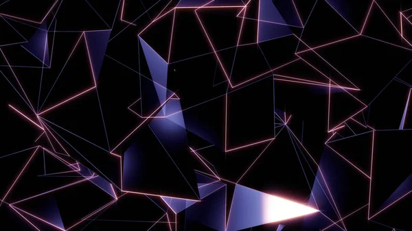 Az absztrakt geometriai háromszögek 3D-s megjelenítési háttere — Stock Fotó