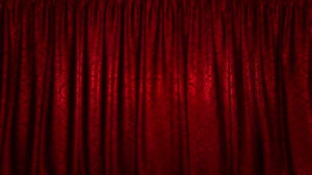 アルファマスク付きの垂直方向の開口部カーテン 高い詳細な布 劇場やオペラの舞台のための美しいステージカーテン プロジェクト設計のレイアウト — ストック動画