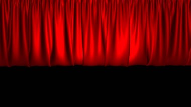 Bir tiyatro veya opera sahnesi için güzel bir perde 3d render