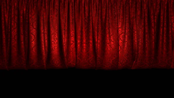 Representación en 3D de una hermosa cortina para un teatro o escenario de ópera — Foto de Stock