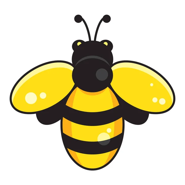 Symbol Honey Bee Isolated White Vector Illustration — Stock Vector