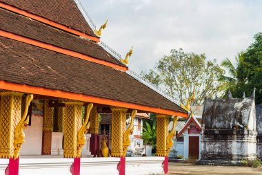 Luang Prabang, Laos bina Tapınağı'nın görünümü. Metin için yer kopyalayın                  