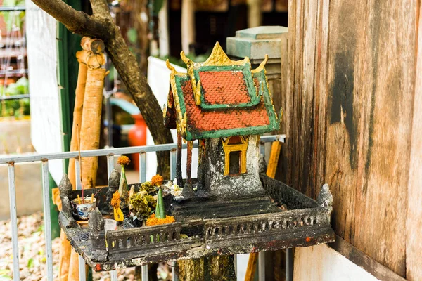 Szobra Templom Közelről Luang Prabang Laosz — Stock Fotó