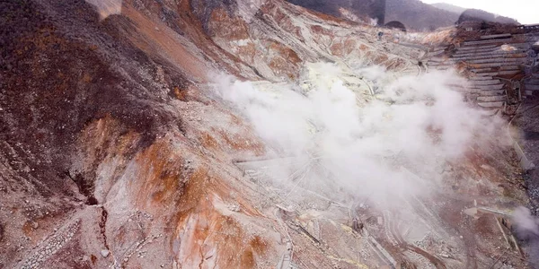 Owakudani Una Valle Geotermica Con Bocche Sulfuree Attive Sorgenti Termali — Foto Stock
