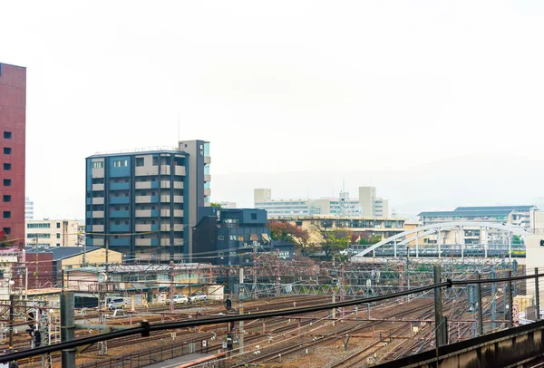 Vista Estación Tren Kyoto Japón Copiar Espacio Para Texto — Foto de Stock
