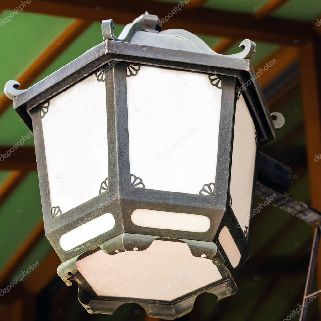 View of the street lamp in the japanese style, Kyoto, Japan. Close-up