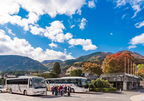 Hakone Japan November 2017 View Tour Buses Parking Lot Copy — Stock Photo, Image