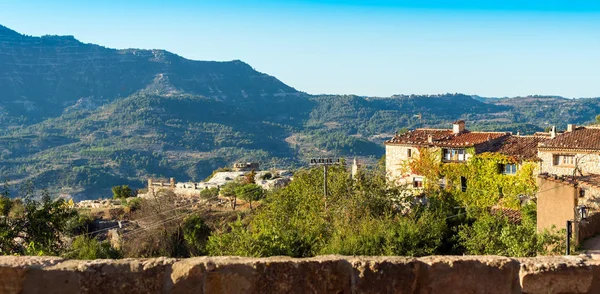 Veduta Degli Edifici Del Villaggio Siurana Tarragona Spagna Copia Spazio — Foto Stock