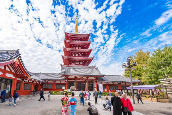 Tokio Japan Oktober 2017 Eine Menge Touristen Der Nähe Des — Stockfoto