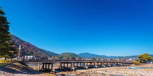 Kyoto Japan November 2017 Blick Auf Die Togetsu Brücke Kopierraum — Stockfoto