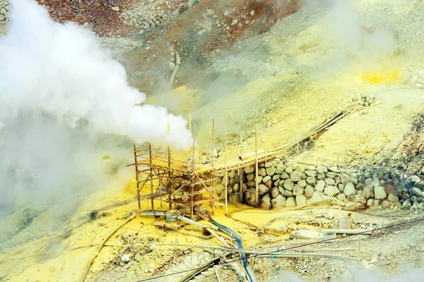 Vapore Dei Geyser Owakudani Parco Nazionale Hakone Giappone Copia Spazio — Foto Stock