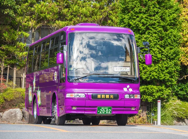 Hakone Japón Noviembre 2017 Gran Autobús Turístico Color Violeta Copiar — Foto de Stock