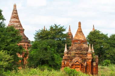 Antik pagodadan Bagan, Myanmar görünümünü. Metin için yer kopyalayın