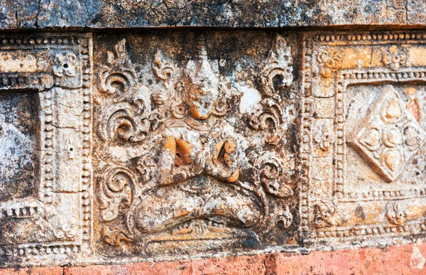 Pohled Basreliéf Starobylé Pagoda Bagan Myanmar Detail — Stock fotografie