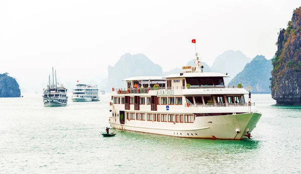 Halong Vietnam December 2016 View Tourist Ships Bay Copy Space Stock Image