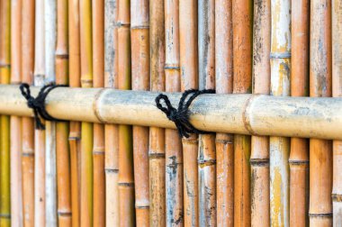Kyoto, Japonya için bambu çit görünümünü. Yakın çekim