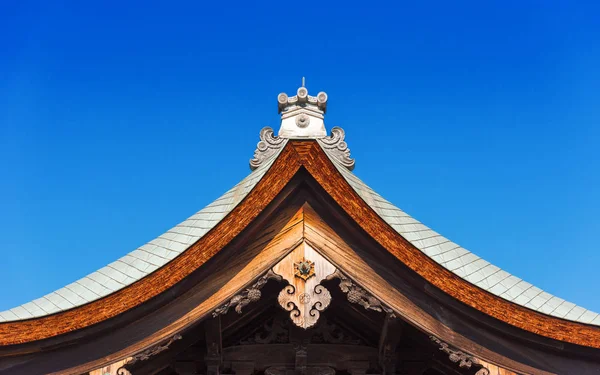 Binanın Kyoto Japonya Oyma Ahşap Çatı Görünümü Metin Için Yer — Stok fotoğraf