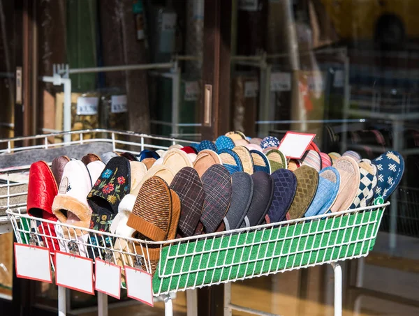 Slippers Lokale Markt Tokio Japan Frame Voor Tekst — Stockfoto