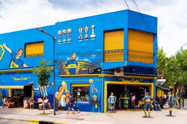 Buenos Aires, Arjantin - 25 Aralık 2017: Binanın görünümü. La Boca     