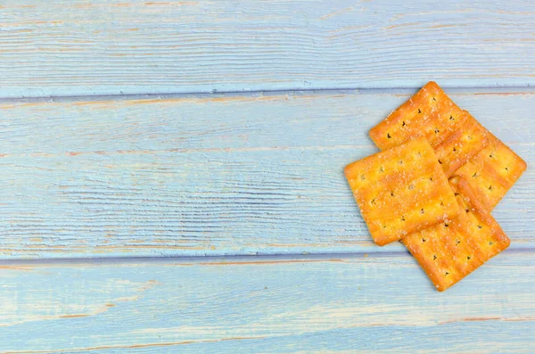 Sugar Crackers Wooden Background — Stock Photo, Image