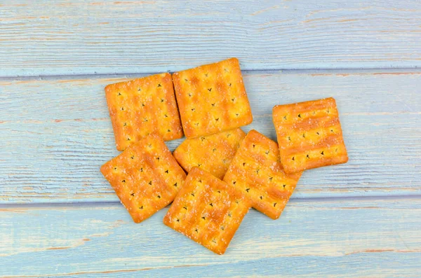 Sugar Crackers Wooden Background — Stock Photo, Image