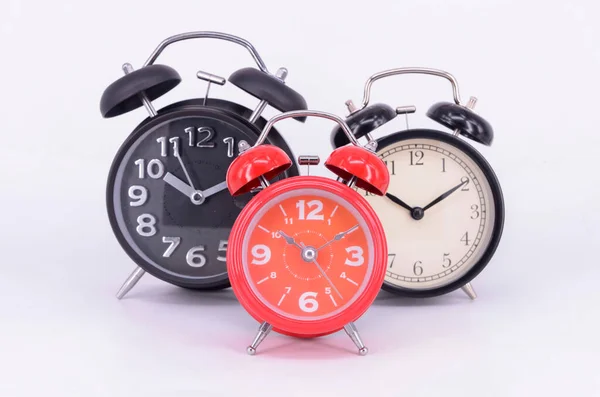 Alarm Clock Isolated White Background Selective Focus — Stock Photo, Image