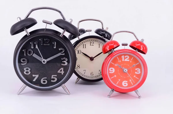 Alarm Clock Isolated White Background Selective Focus — Stock Photo, Image