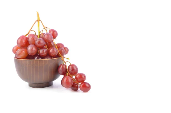 Свіжий Червоний Виноград Ізольований Білому Тлі — стокове фото