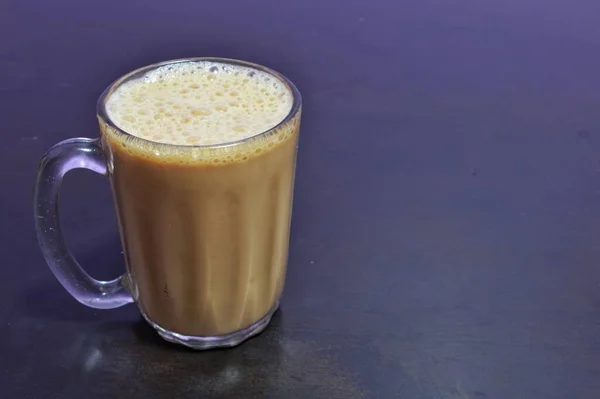 Teh Tarik Chá Puxado Famoso Chá Leite Doce Malásia Bolha — Fotografia de Stock