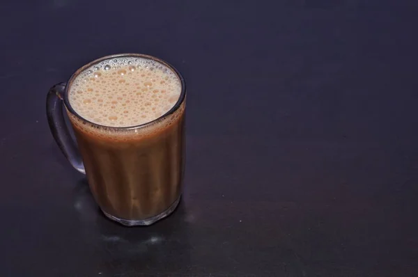 Teh Tarik Tirado Famoso Leche Dulce Malasia Burbuja Flota Superficie — Foto de Stock