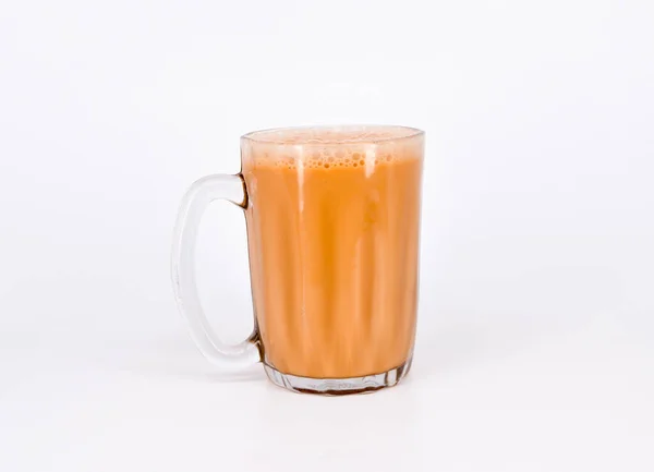 Teh Tarik Chá Puxado Famoso Chá Leite Doce Malásia Bolha — Fotografia de Stock