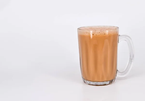 Тех Тарік Англ Teh Tarik Знаменитий Солодкий Молочний Чай Малайзії Стокове Зображення