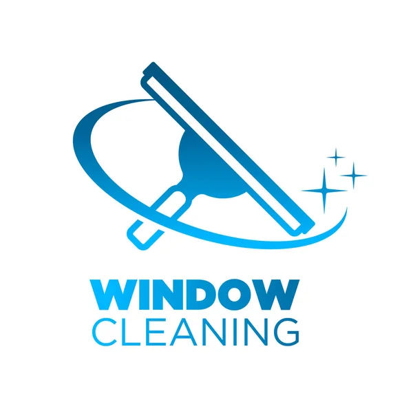 Window Washing Cleaning Squeegee Logo Icon — Stock Vector