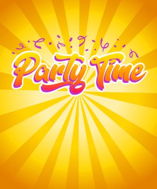 Mutlu Doğum günü parti zamanı davetiye kartı